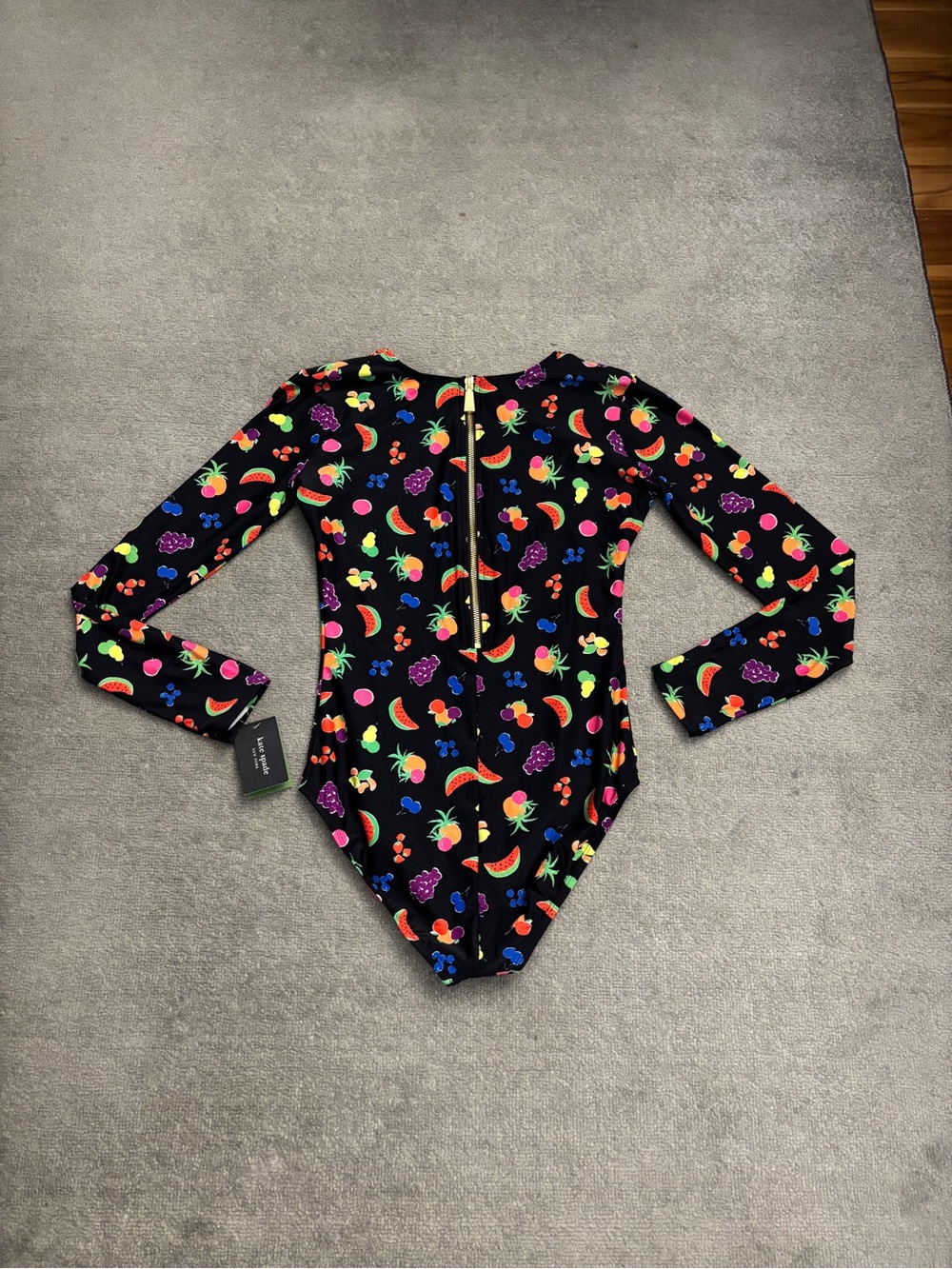 Kate Spade Fruit Long Sleeve One Piece Rash Guard Swimsuit NEW - Picture 3 of 8